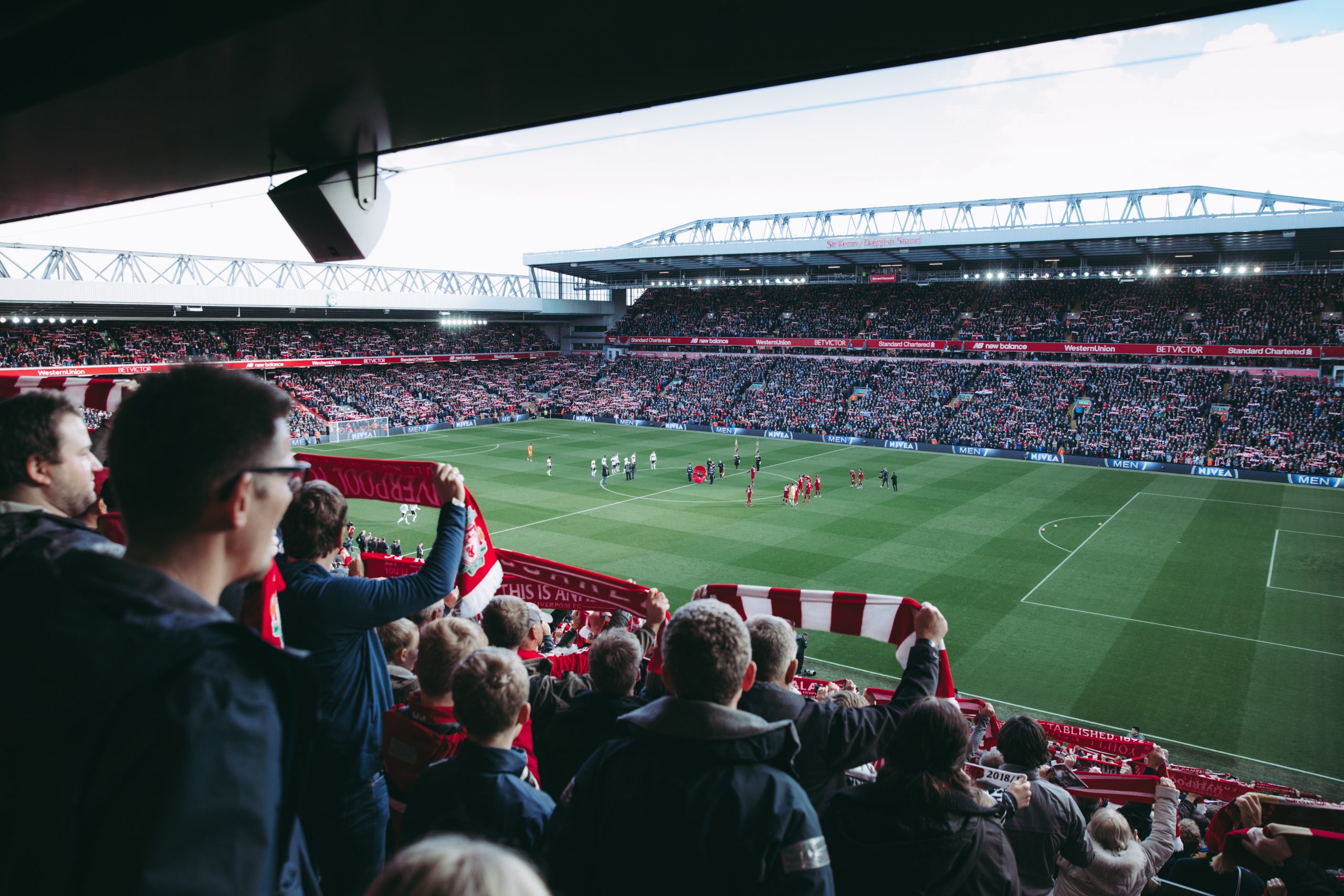 Footbal stadium, match, people cheering